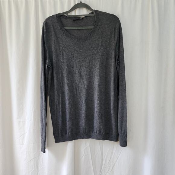 Twin-set Simona Barbieri Sweater in HEATHER GRAY size L Cashmere silk NWT preppy - Picture 2 of 11